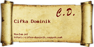 Cifka Dominik névjegykártya